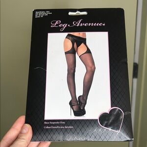 Leg Avenue Black Suspender Stockings